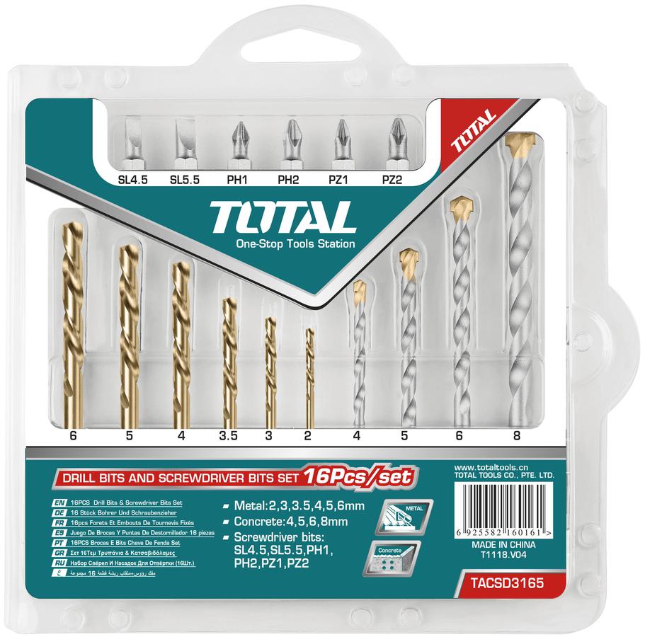 Drill bits and screwdriver bits set 16pcs