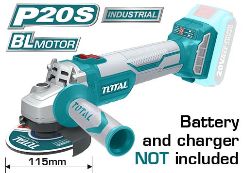 BRUSHLESS BATTERY ANGLE GRINDER 20 VOLT 115 ML