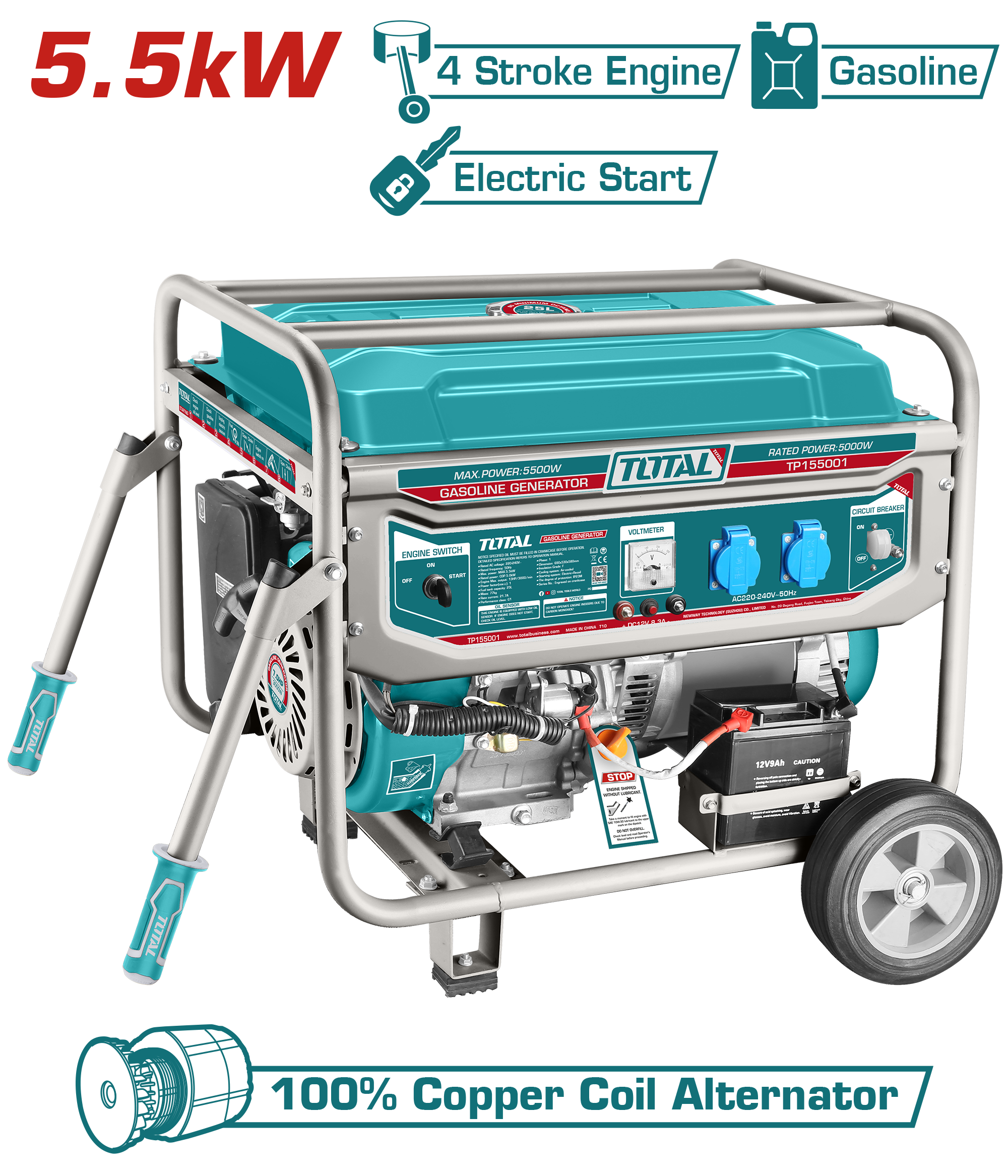 GASOLINE GENERATOR 5000 WATT WITH STARTER