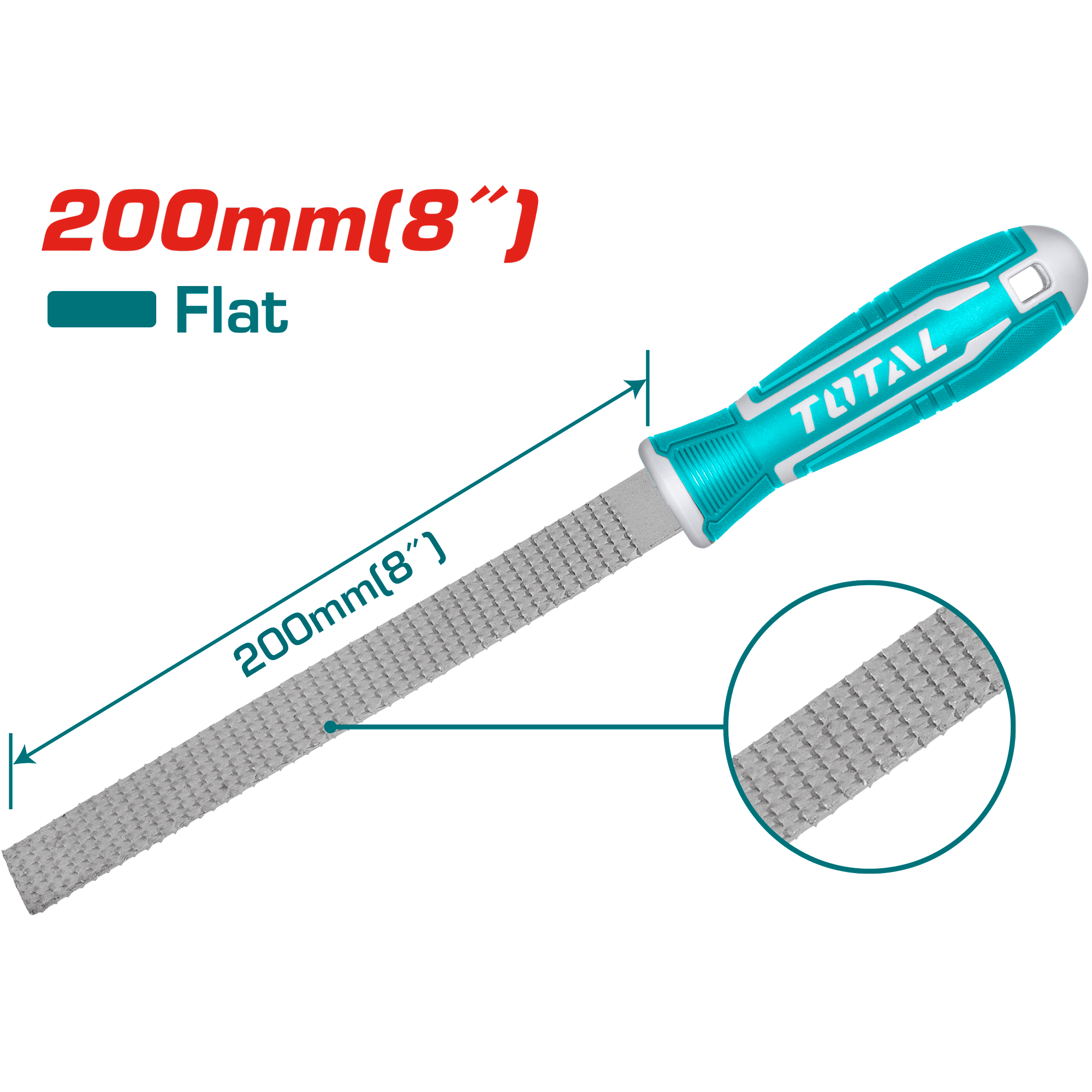FLAT WOOD FILE 8 INCH WITH HANDLE