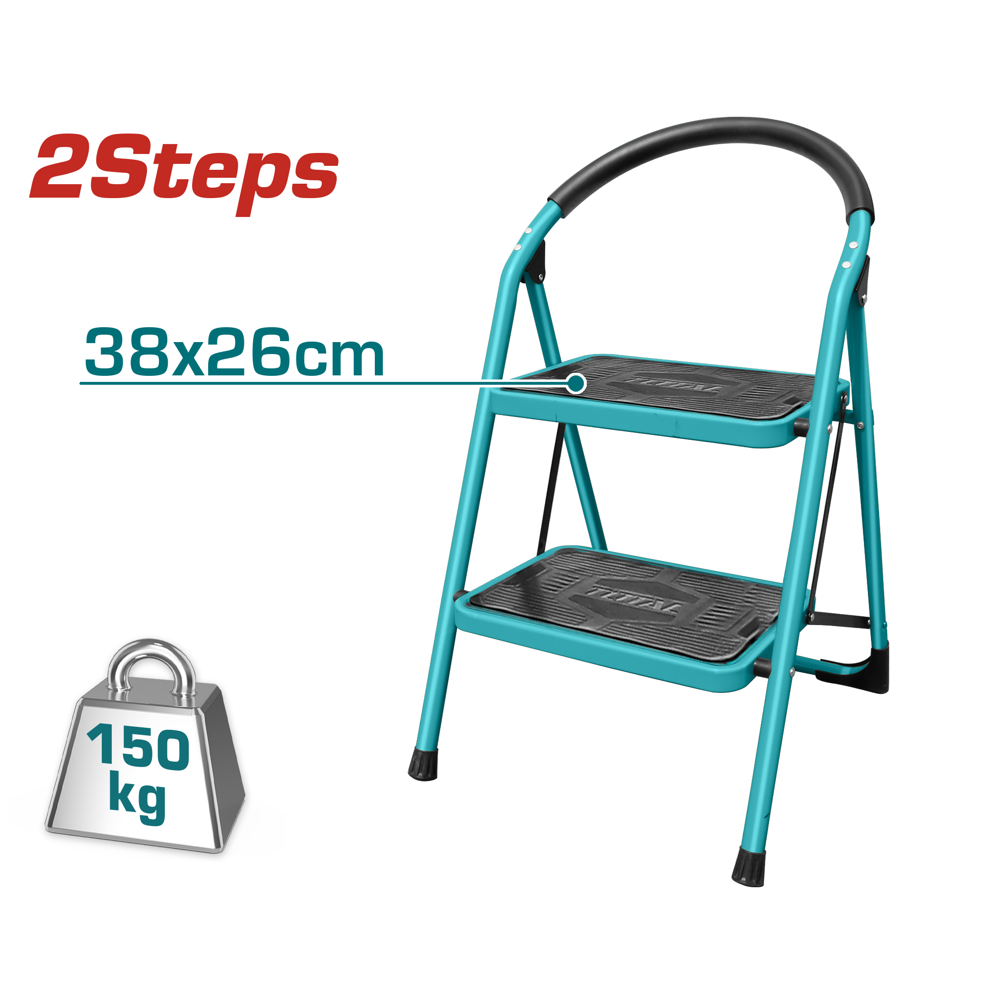 STEEL LADDER 2 STEPS 78 CM