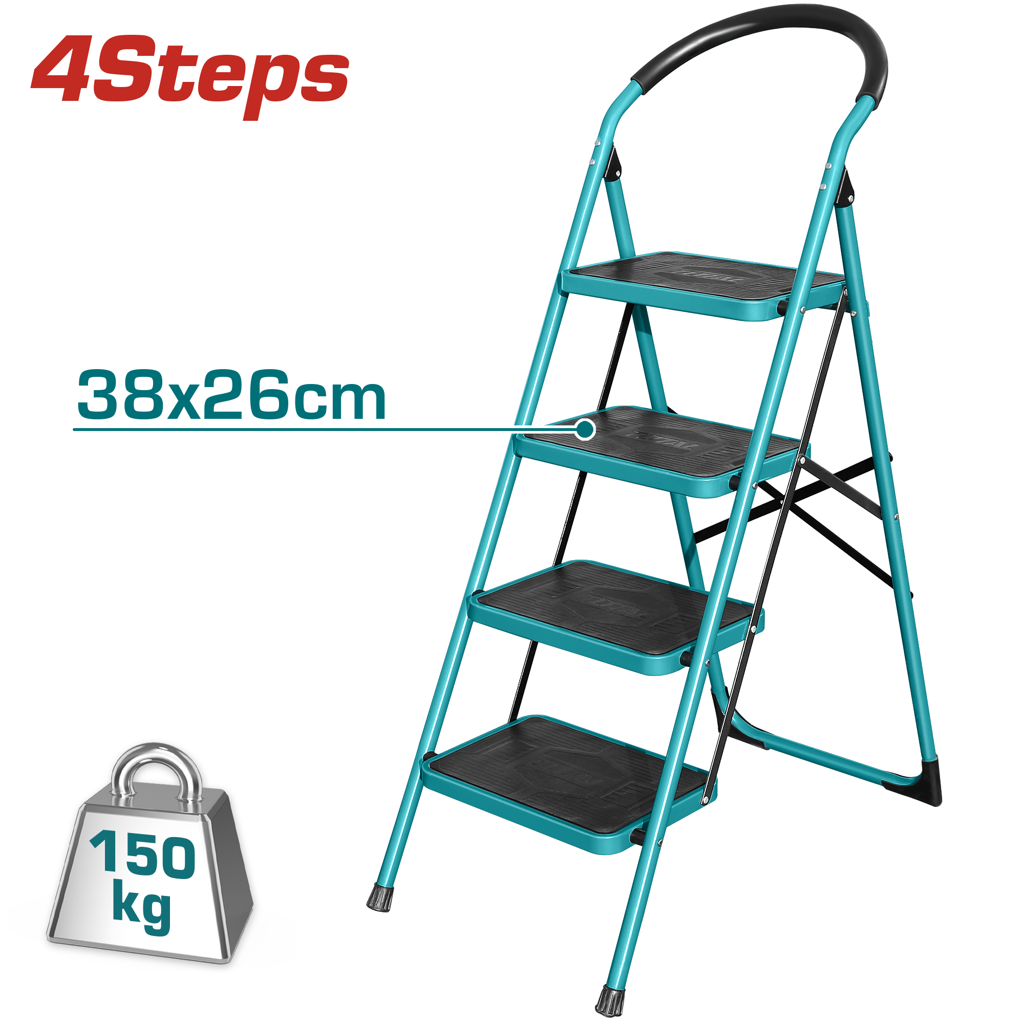 STEEL LADDER 4 STEPS 1.3 METER