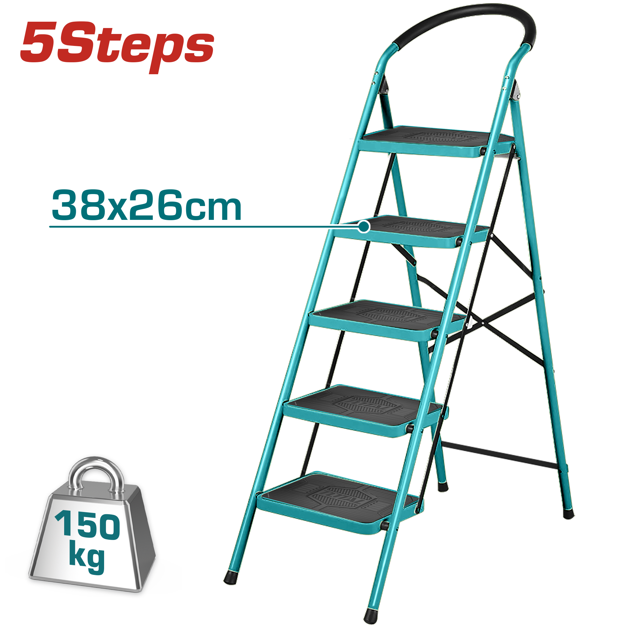 STEEL LADDER 5 STEPS 1.5 METER