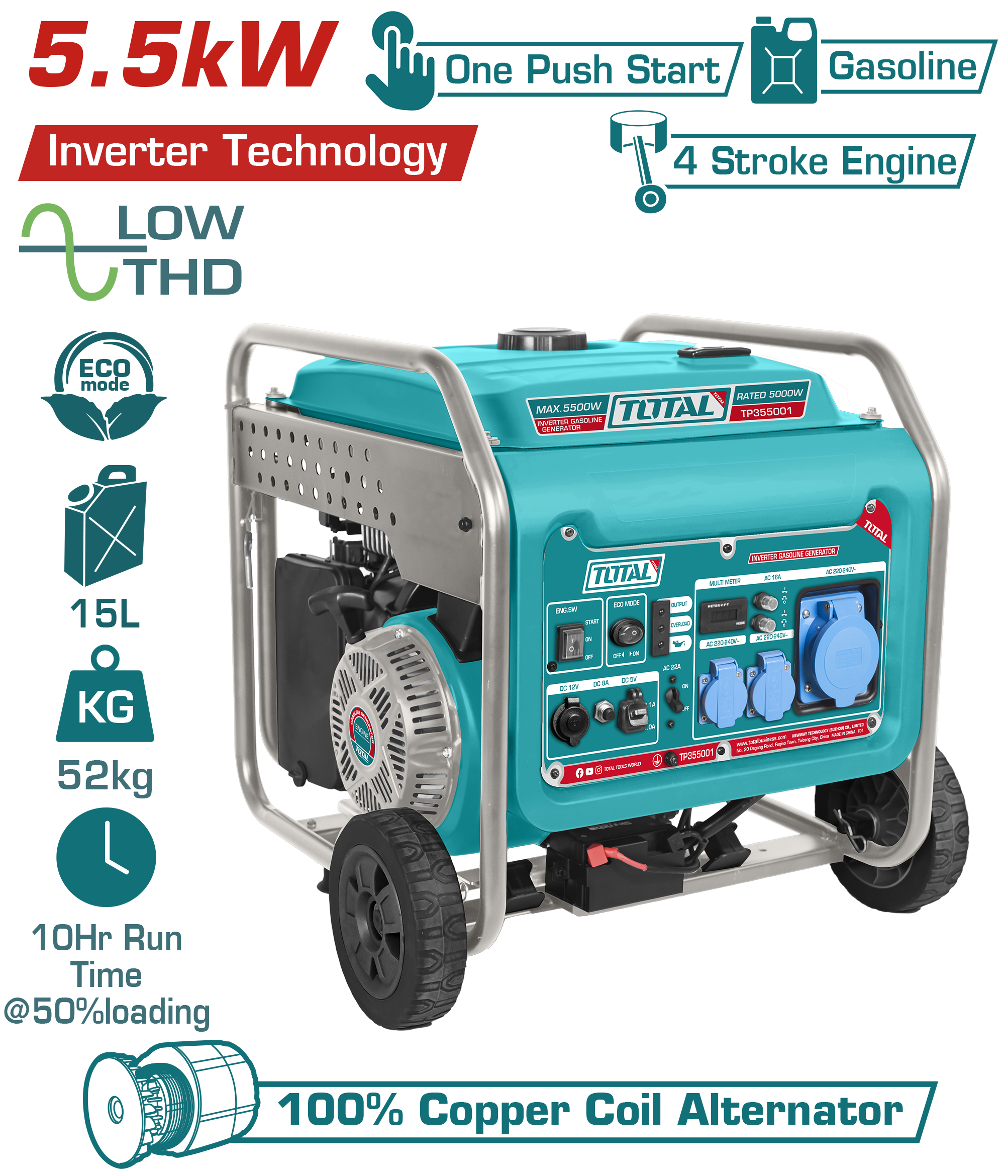 INVERTER GENERTOR ELECTRIC START 5.5 KW