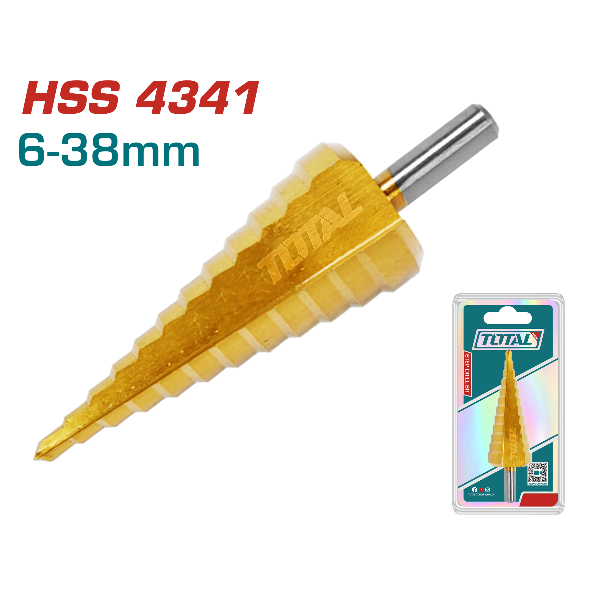 STEP DRILL BIT 6-38 ML