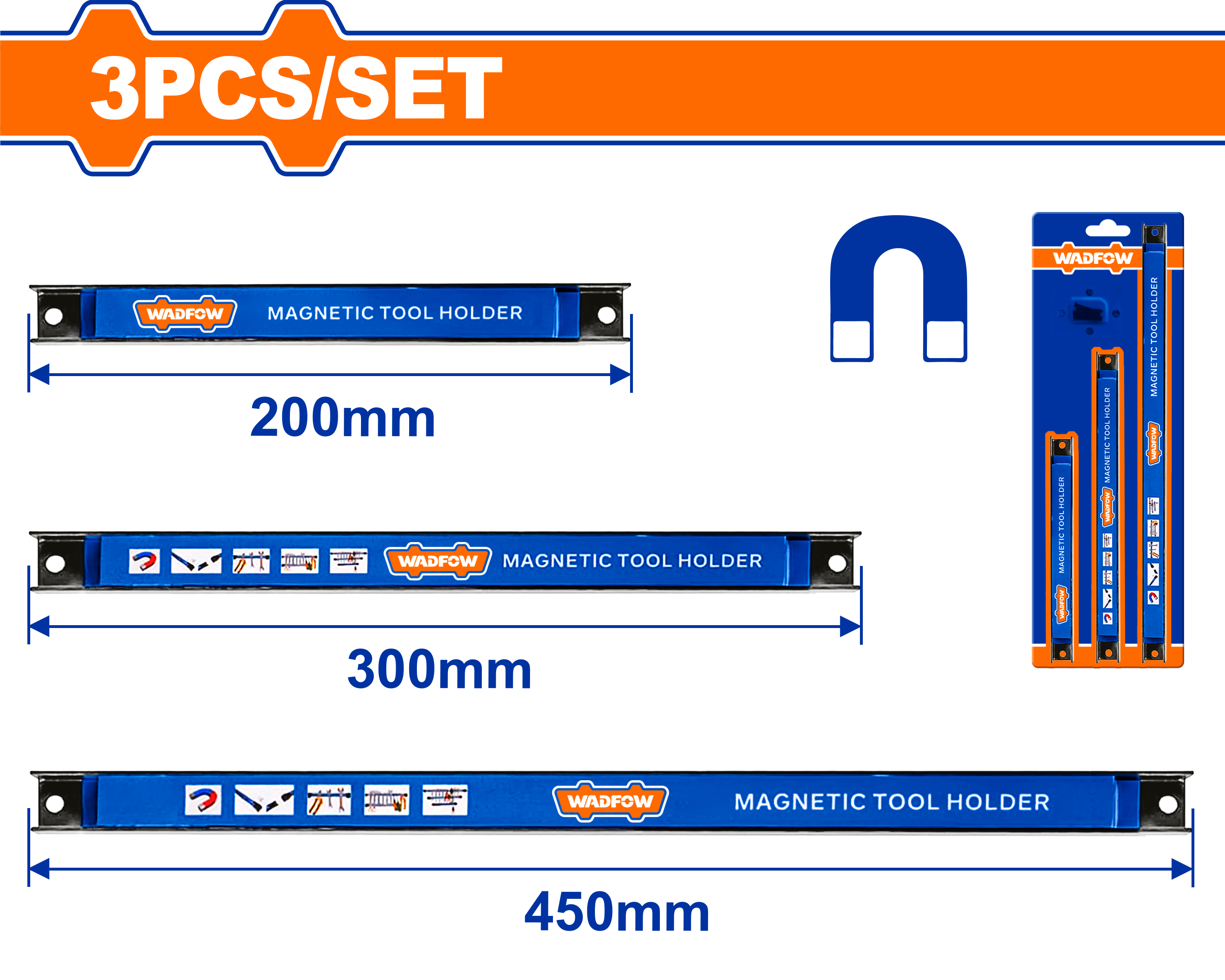 MAGNETIC TOOL HOLDER SET 3 PCS