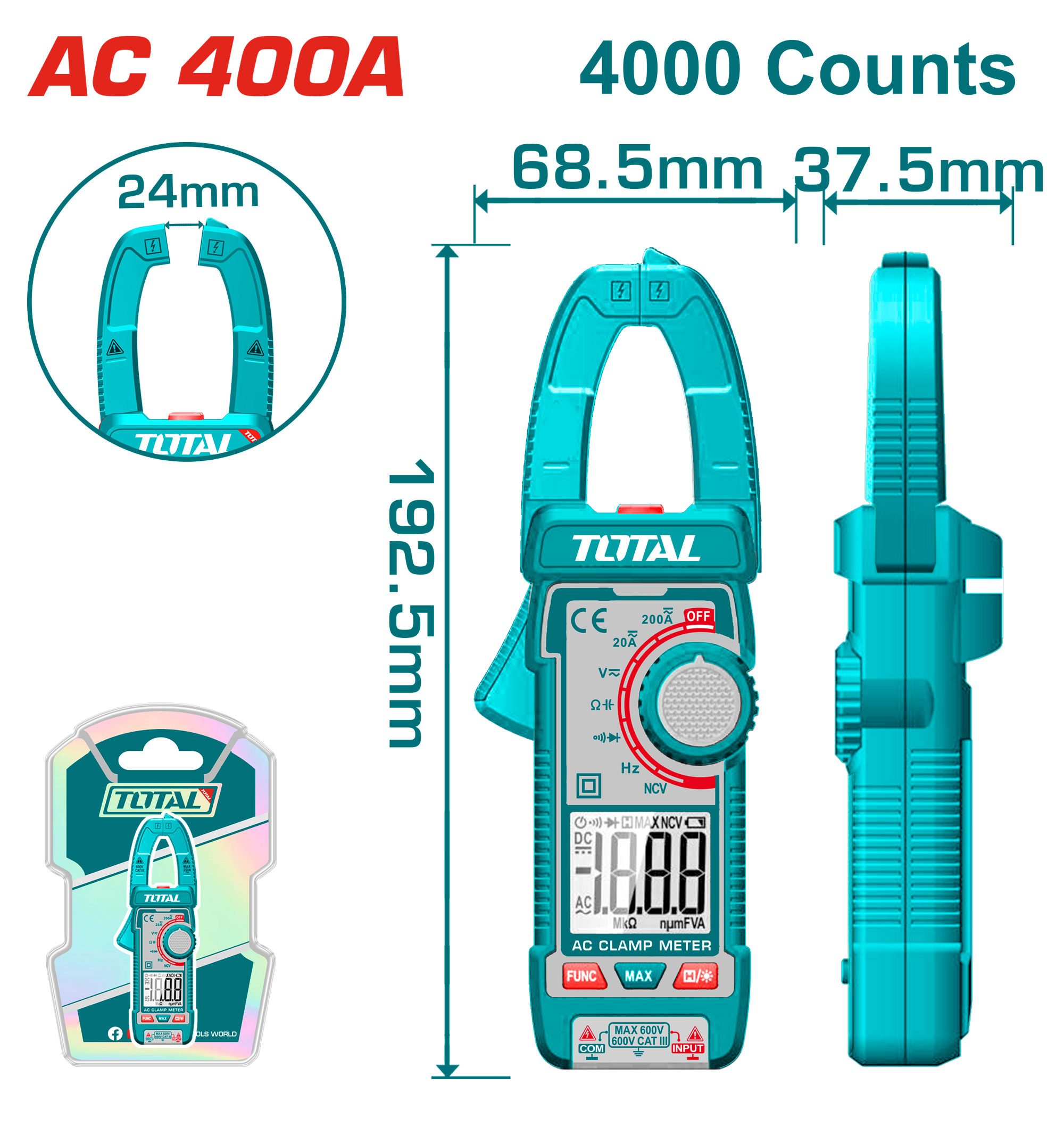 DIGITAL CLAMP METER 400 AMP