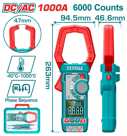 DIGITAL CLAMP METER 1000 AMP AC/DC