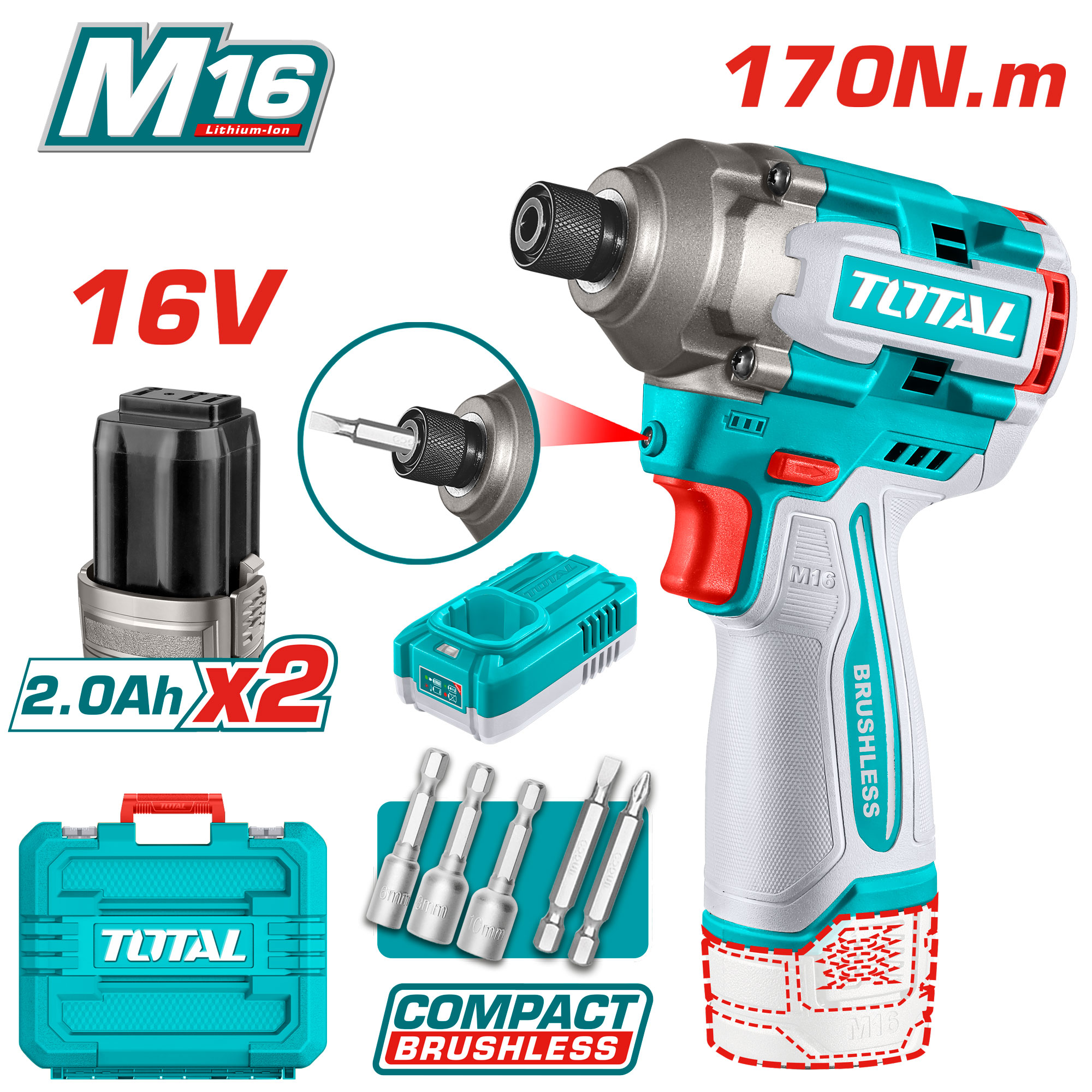 CORDLESS IMPACT DRIVER 170 NM 16 VOLT