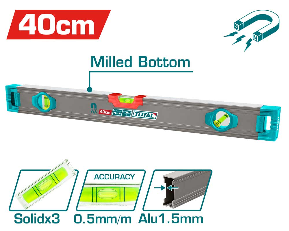 SPIRIT LEVEL WITH POWERFUL MAGNETS 40 CM