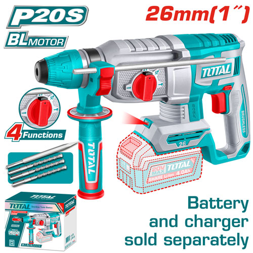 CORDLESS ROTARY HAMMER 20 V WITHOUT BATTERY AND CHARGER