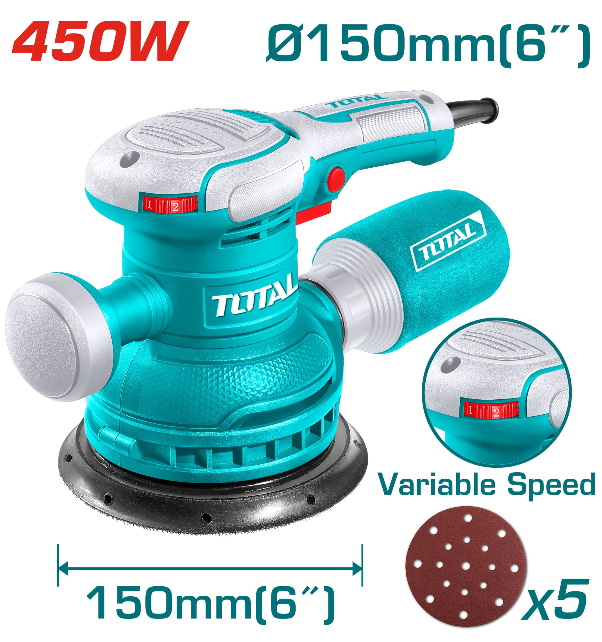 ROTARY SANDER 450 W 6 INCH