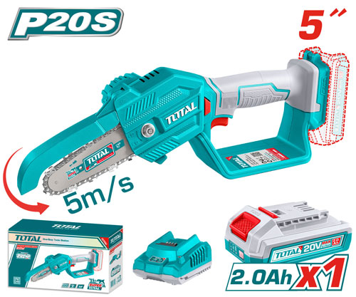 CORDLESS PRUNER SAW 20V 5 INCH WITH 2 BATTERIES AND CHARGER