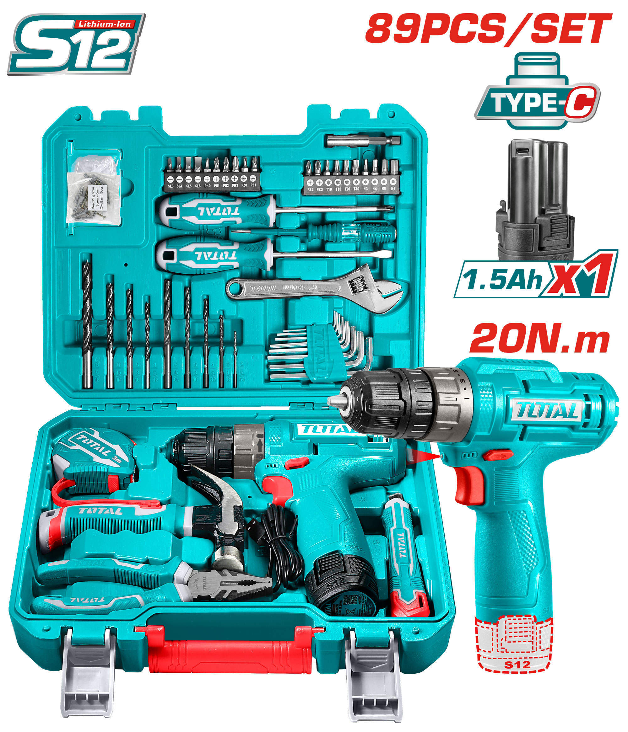 CORDLESS KIT 12 VOLT 89 PCS