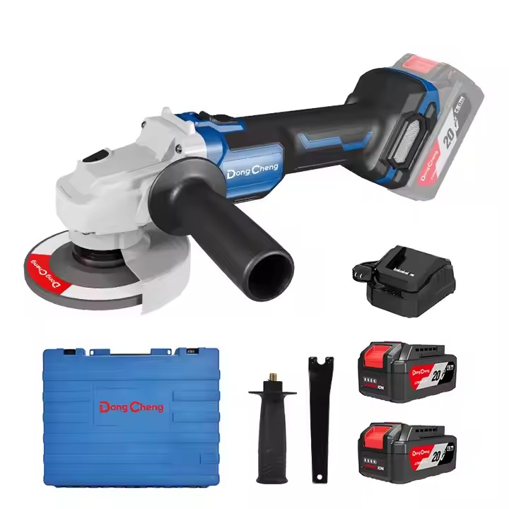 CORDLESS BRUSHLESS ANGLE GRINDER 5 INCH 20 VOLT WITH 2 BATTERIES AND CHARGER