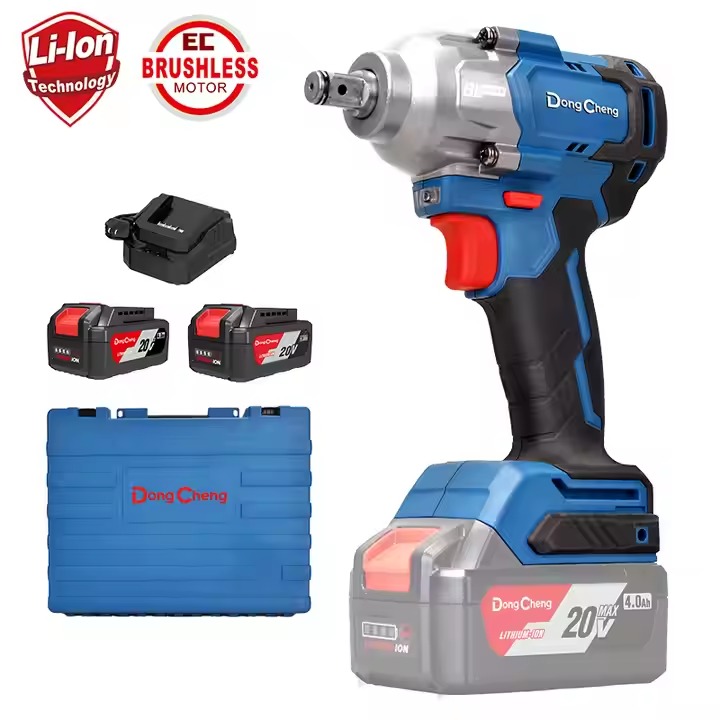 CORDLESS BRUSHLESS IMPACT WRENCH 1/2 INCH 488 NM WITH 2 BATTERIES 4 AMP AND CHARGER