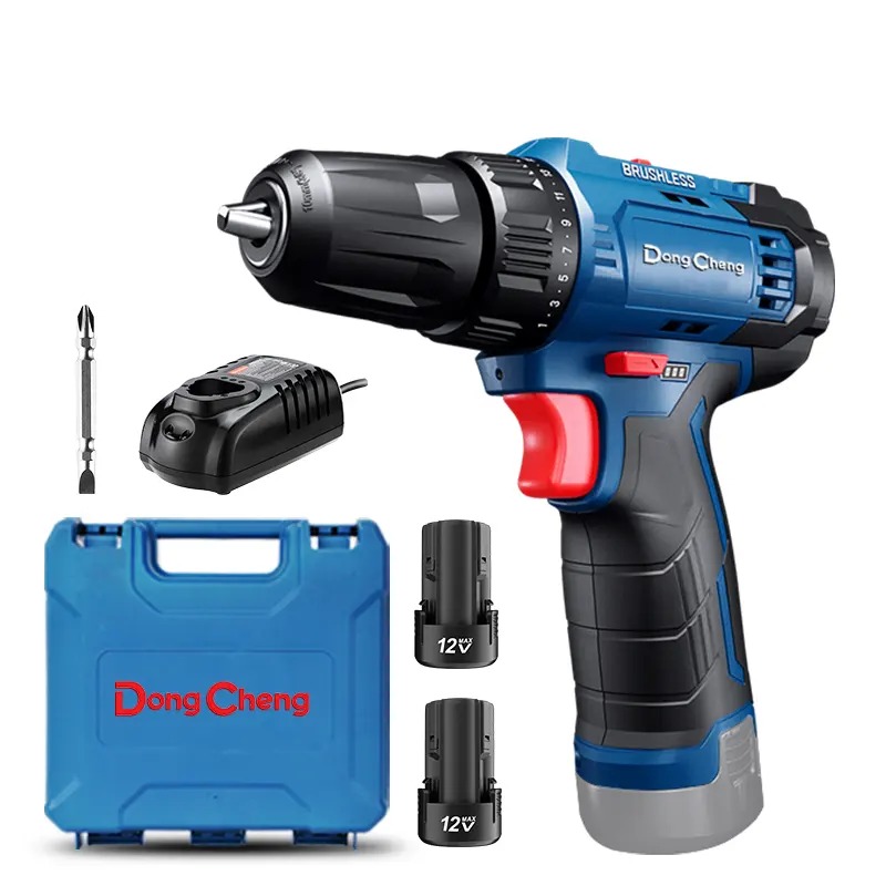 CORDLESS BRUSHLESS DRILL 12 VOLT 35 NM WITH 2 BATTERIES