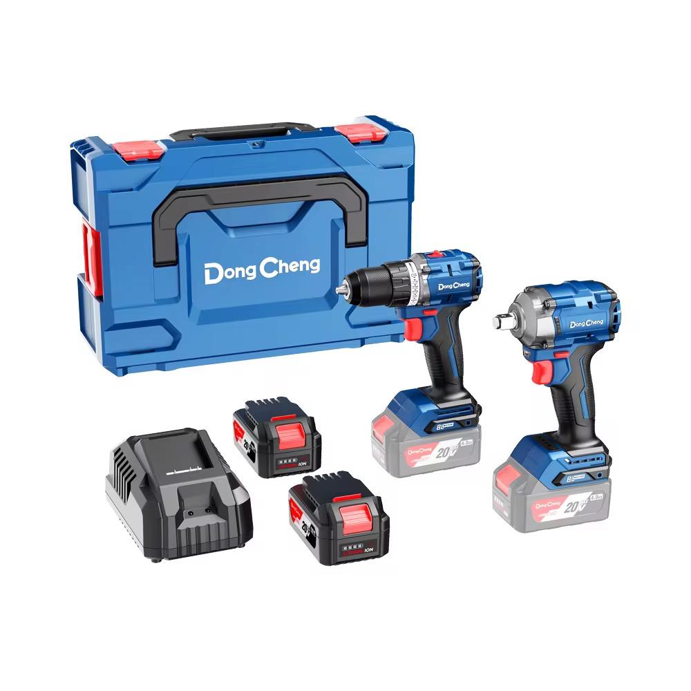 CORDLESS BRUSHLESS COMBO SET OF IMPACT DRILL 60 NM AND IMPACT WRENCH 358 NM WITH 2 BATTERIES 4 AMP AND CHARGER