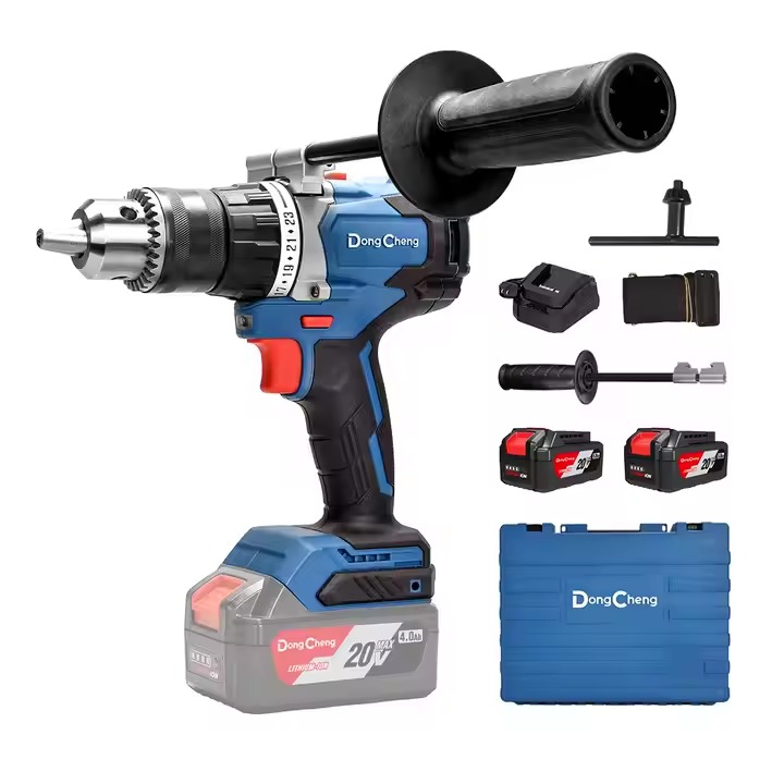 CORDLESS BRUSHLESS DRILL 20 VOLT 16 ML 120 NM WITH 2 BATTERIES 4 AMP AND CHARGER