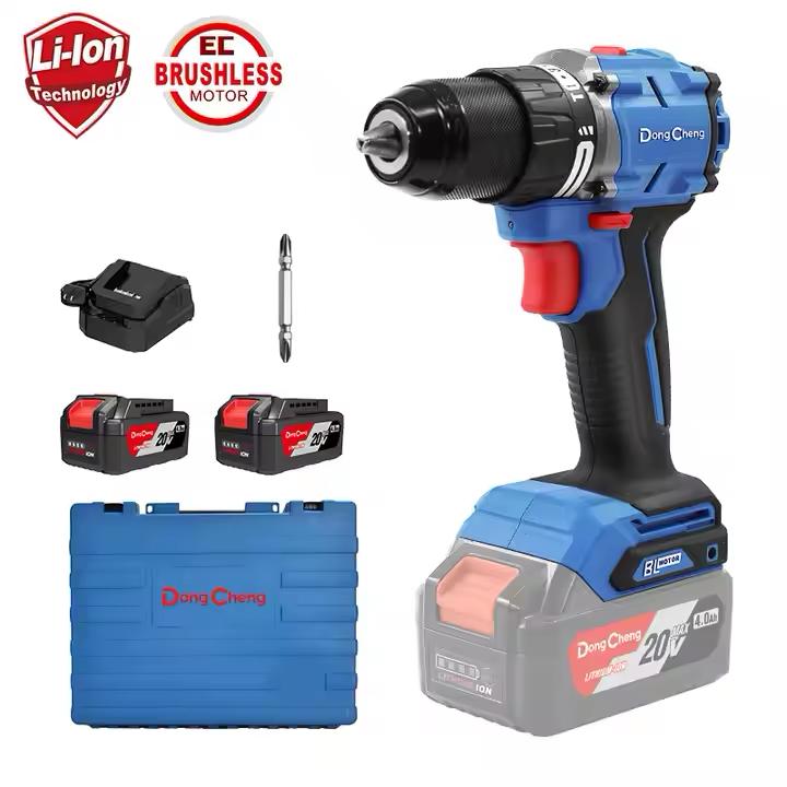 COEDLESS BRUSHLESS IMPACT DRILL 20 VOLT 60 NM WITH 2 BATTERIES 4 AMP AND CHARGER