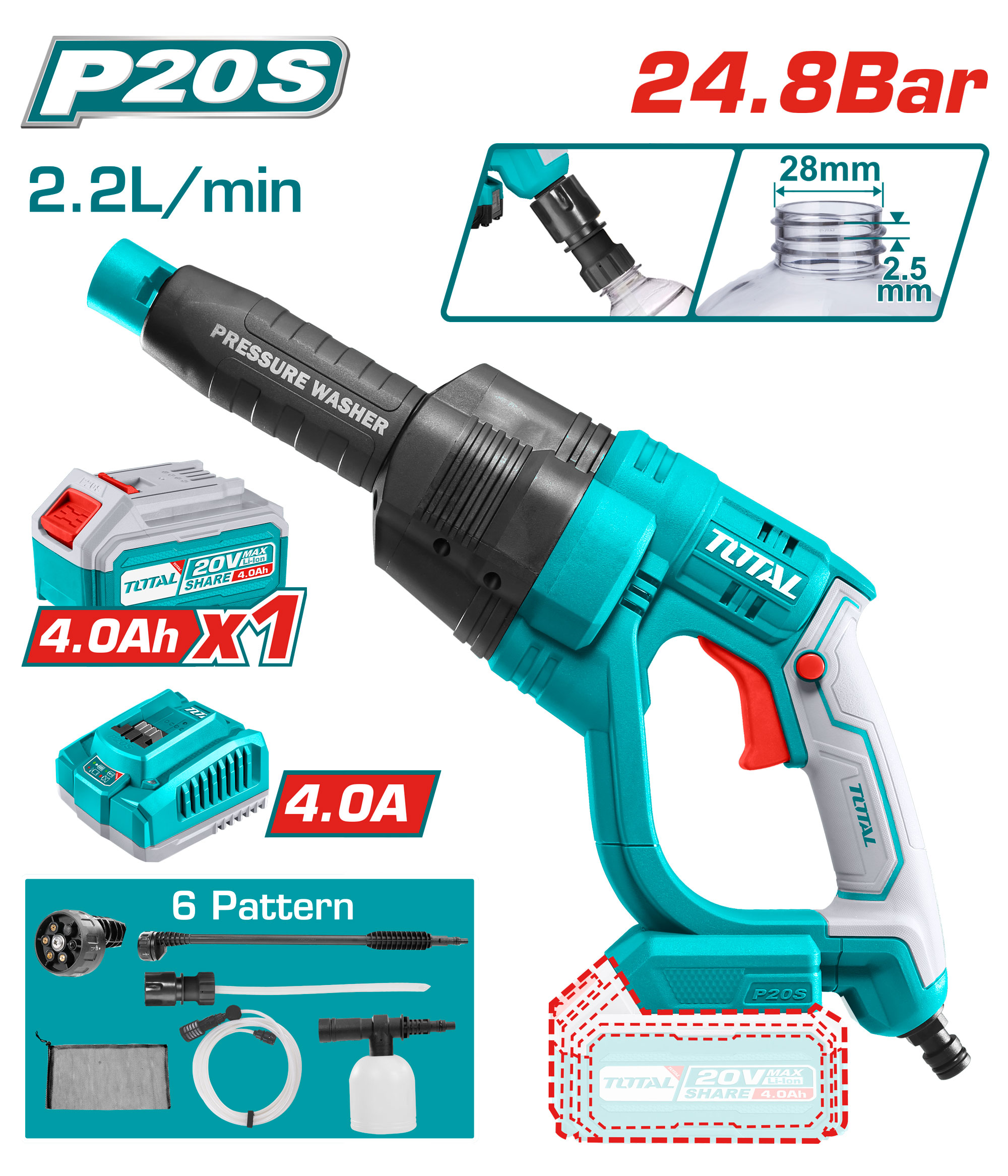 BATTERY PRESSURE WASHER 20V