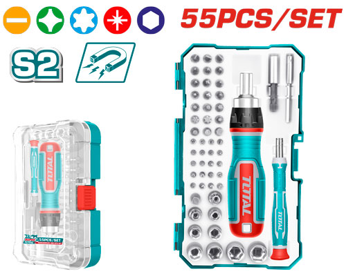 RATCHET SCREWDRIVER SET 55 PCS