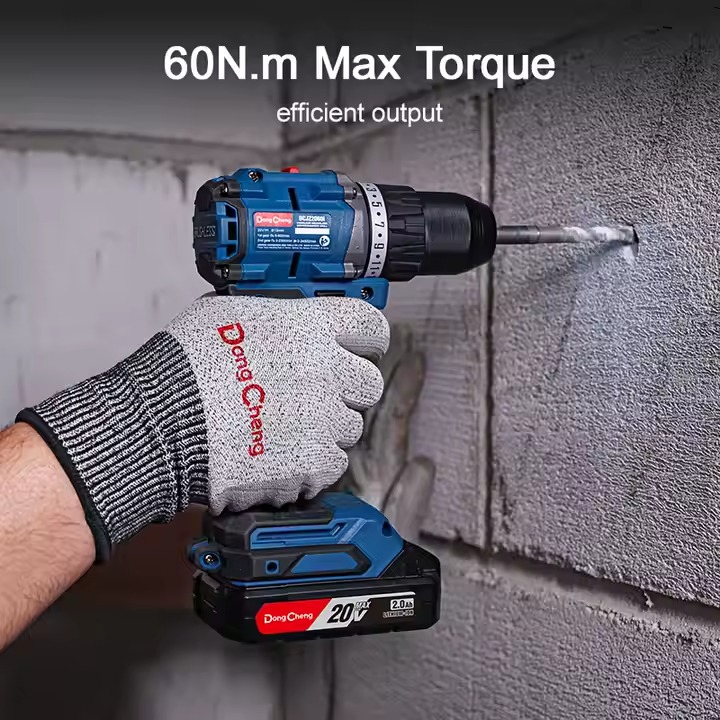 CORDLESS BRUSHLESS IMPACT DRILL 20 VOLT 60 NM WITH 2BATTERIES AND CHARGER