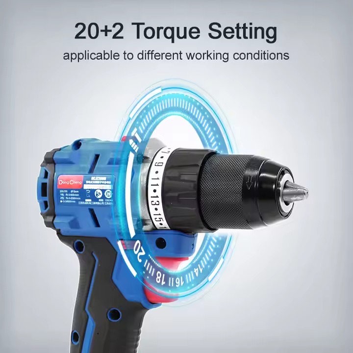 CORDLESS BRUSHLESS DRILL 20 VOLT 60 NM WITH 2 BATTERIES AND CHARGER