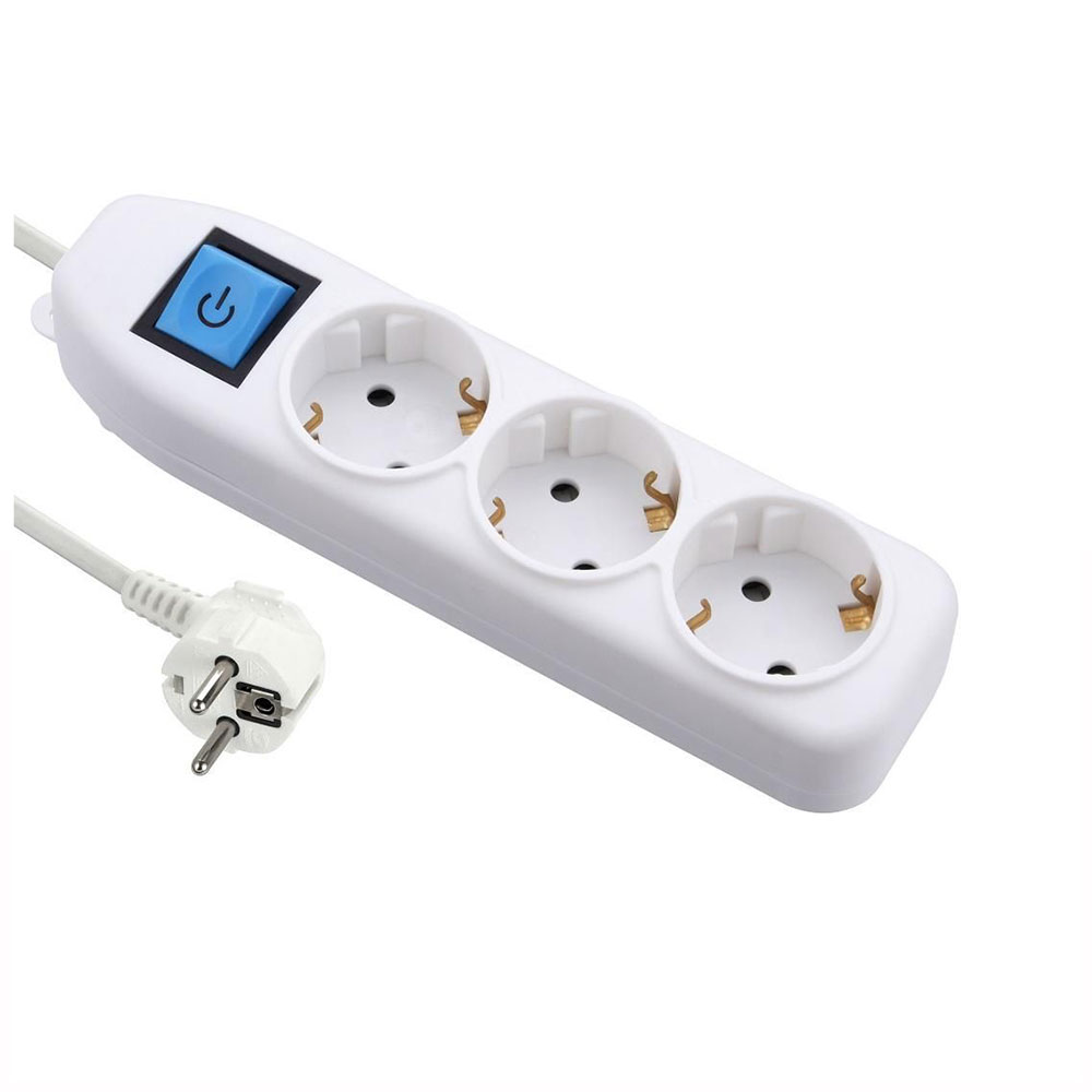 POWER STRIP 3 OUTLETS 2 METER WITH SWITCH 16 AMP