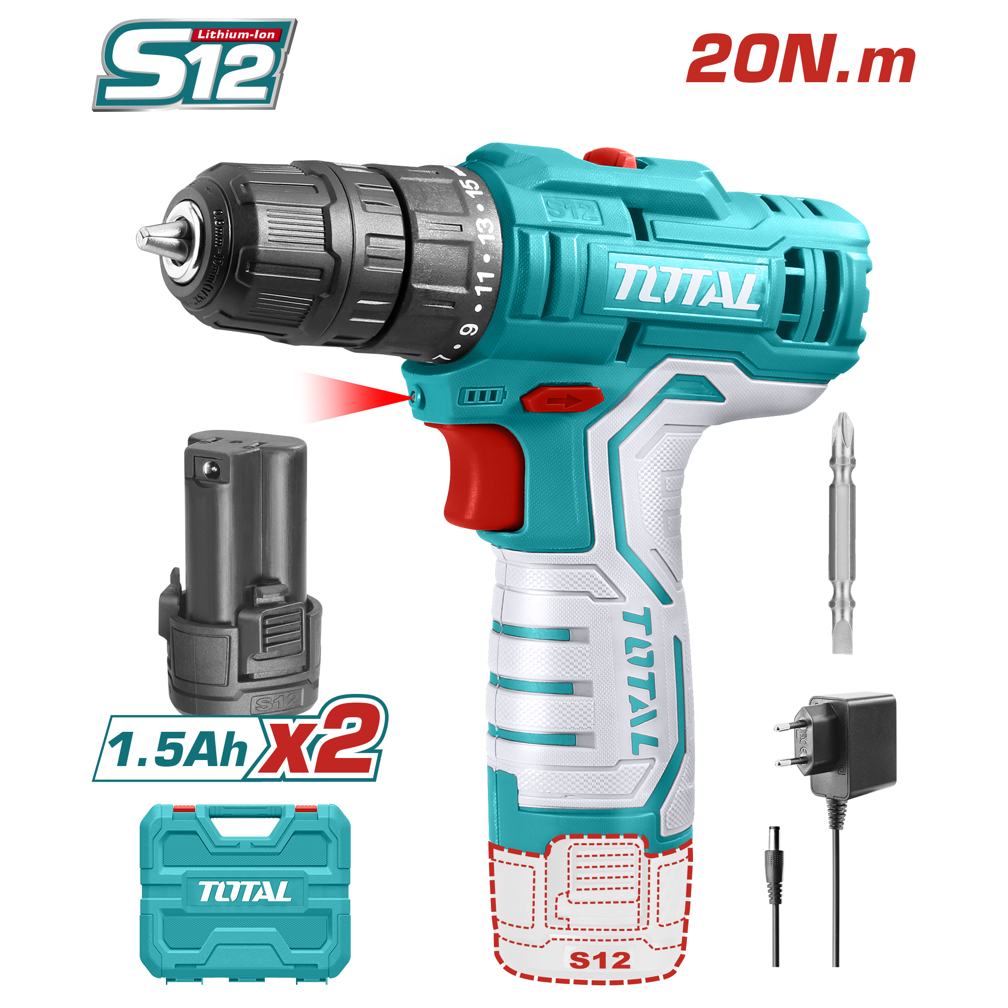 BATTERY DRILL 12 VOLT WITH 2 BATTERIES