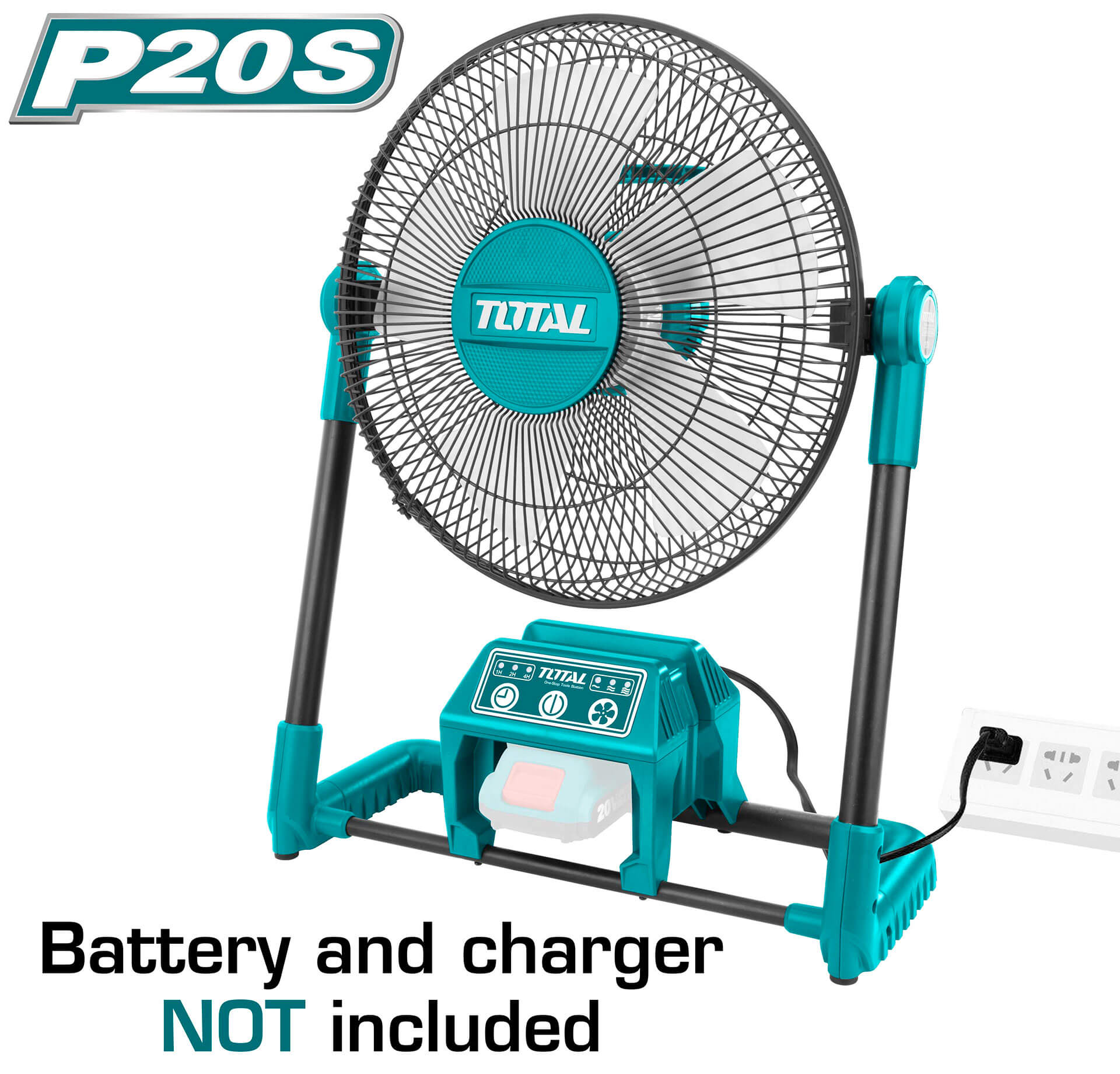 ELECTRIC AND BATTERY FAN 13 INCH WITHOUT BATTERY AND CHARGER