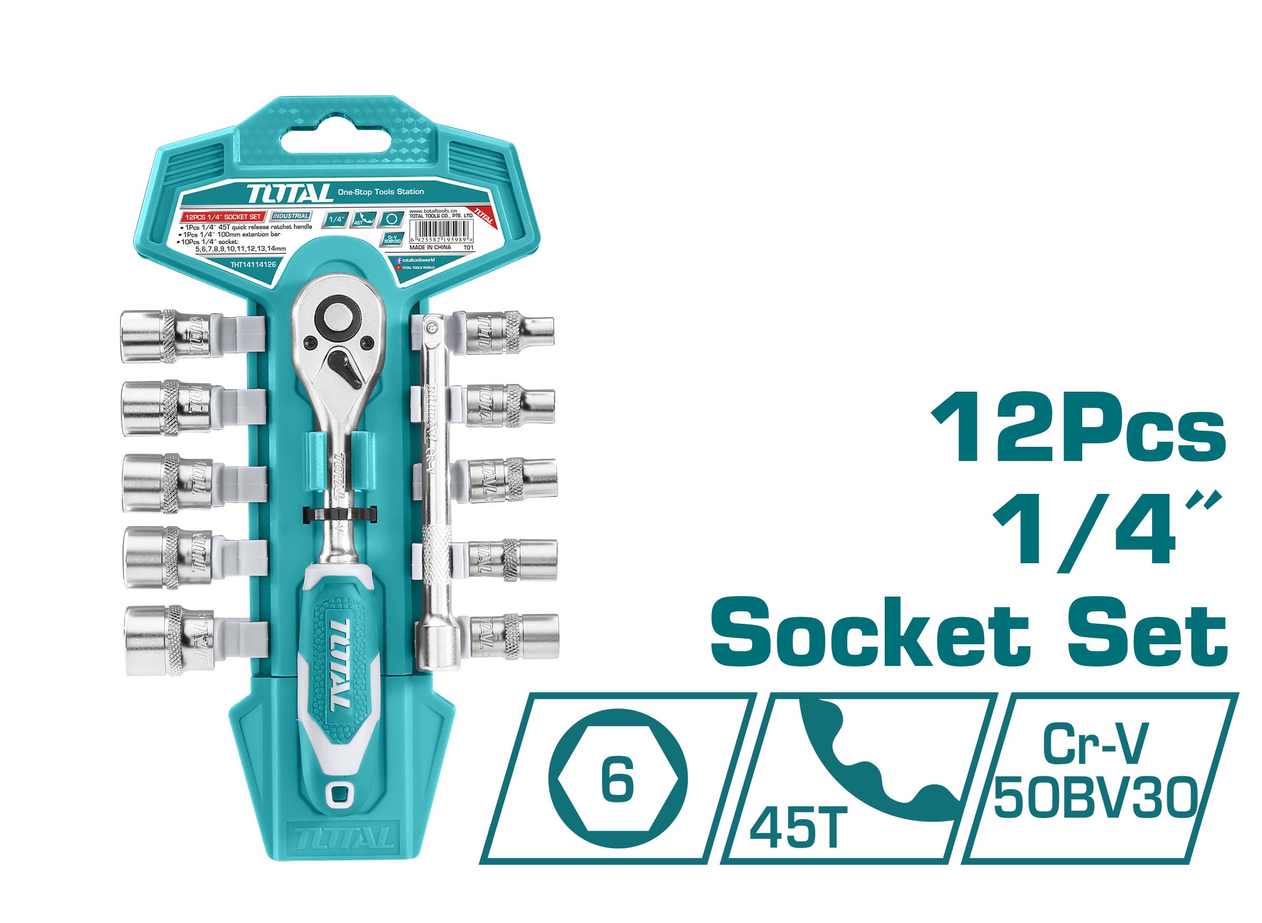 SOCKET SET 1/4 INCH 12 PCS