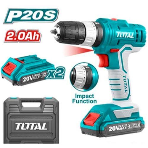 IMPACT BATTERY DRILL 20 VOLT 45 NM WITH 2 BATTERIES