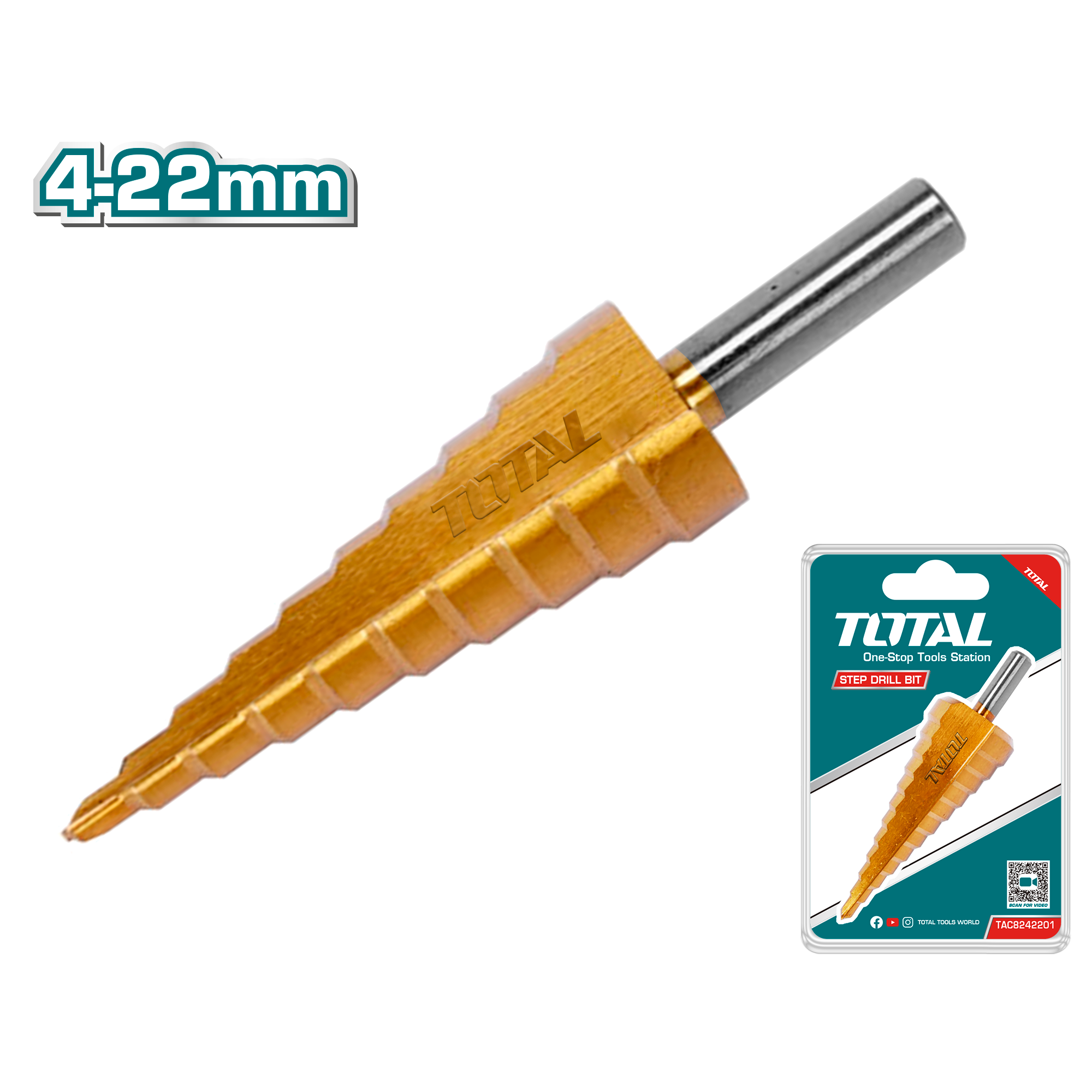 STEP DRILL BIT 4-22 MM