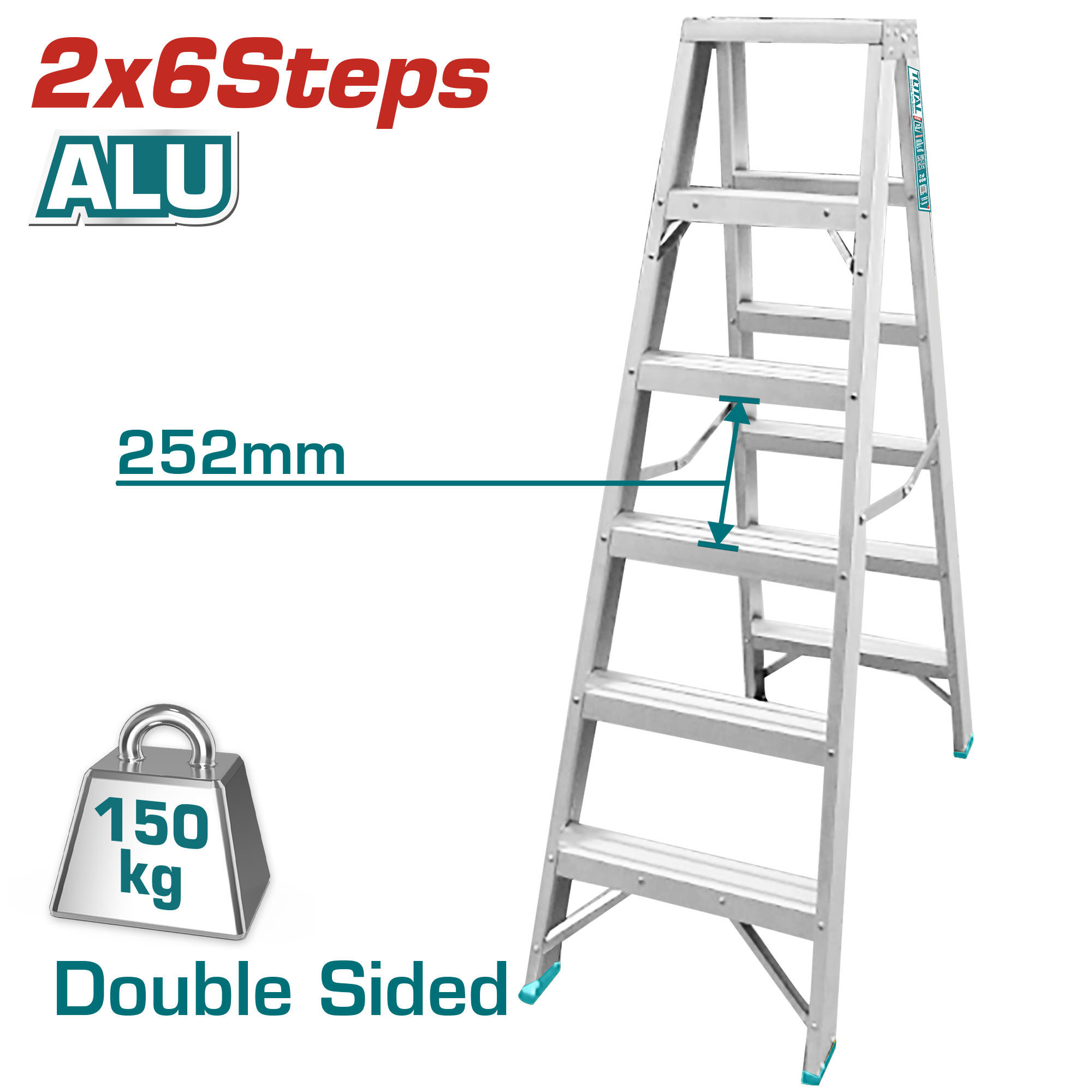 DOUBLE SIDE ALUMINIUM LADDER 1.5 M