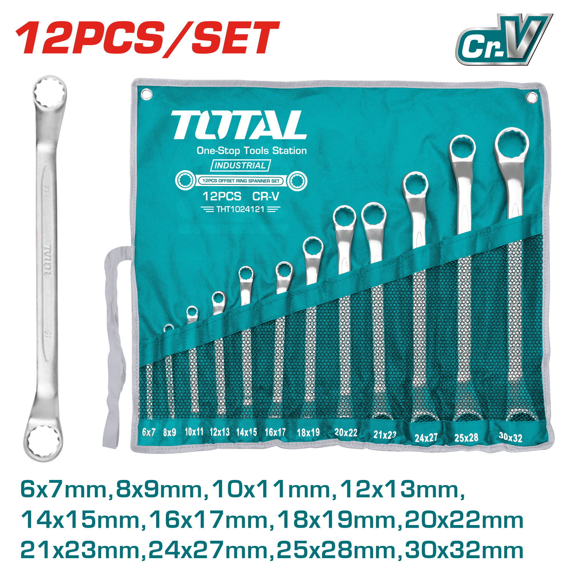 OFFSET RING SPANNER SET 12 PCS FROM 6-32 ML