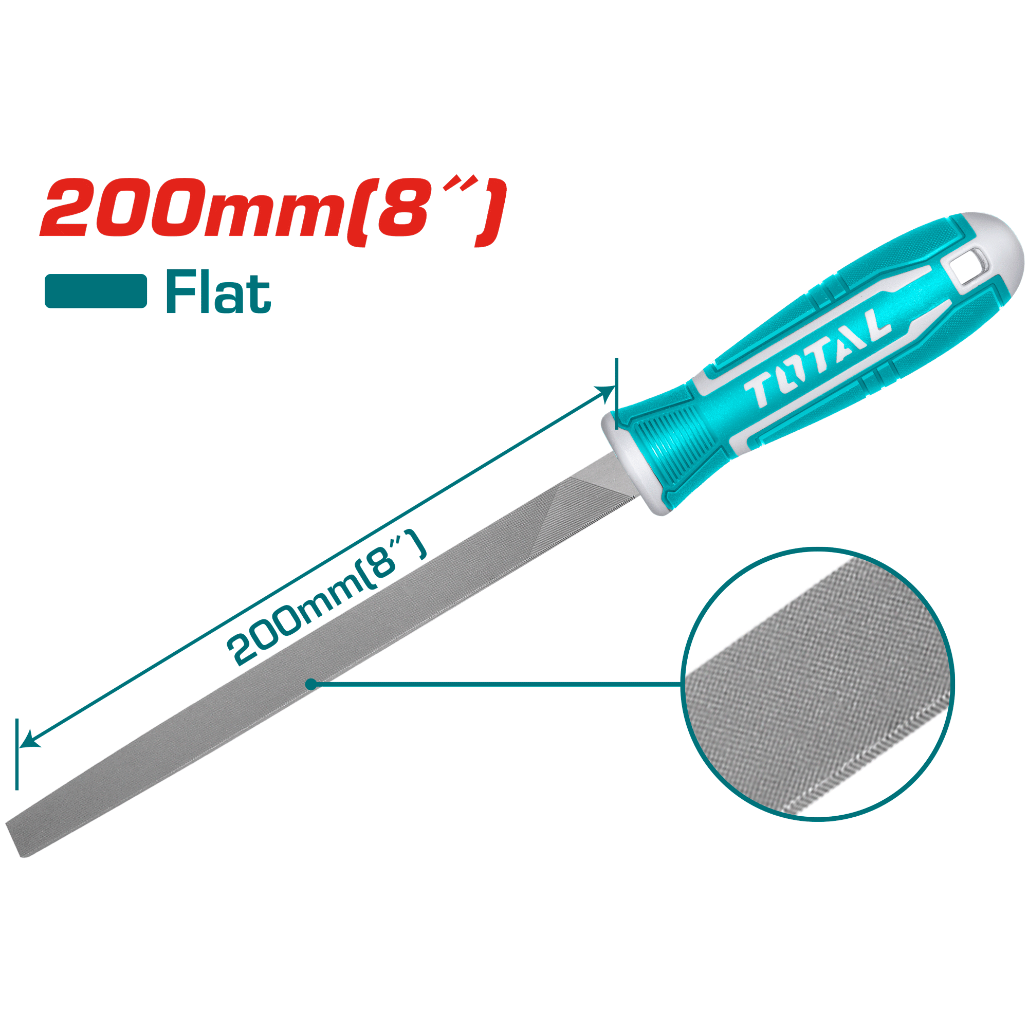 FLAT STEEL FILE 8 INCH WITH HANDLE