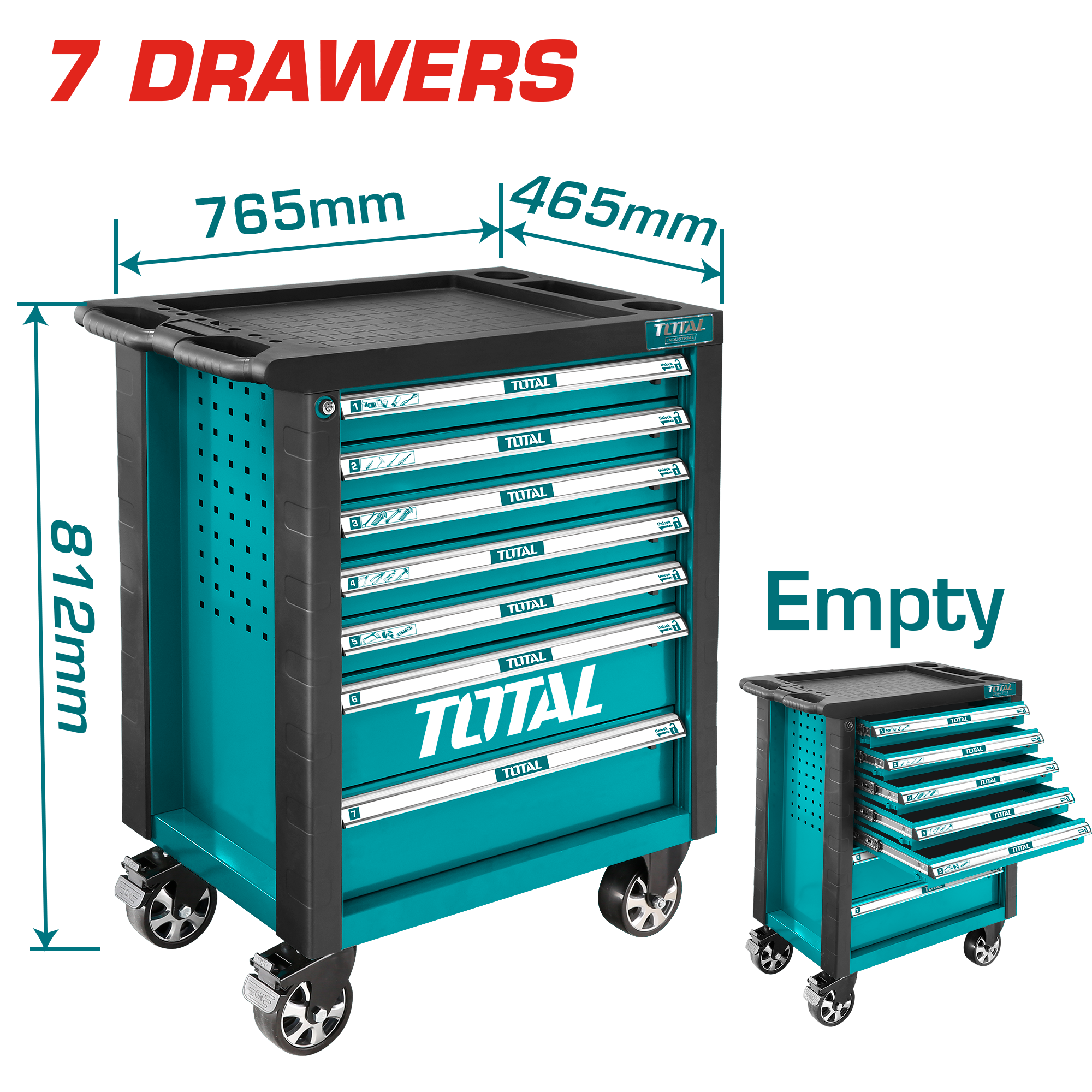 HEAVY DUTY ROLLER CABINET 7 DRAWERS