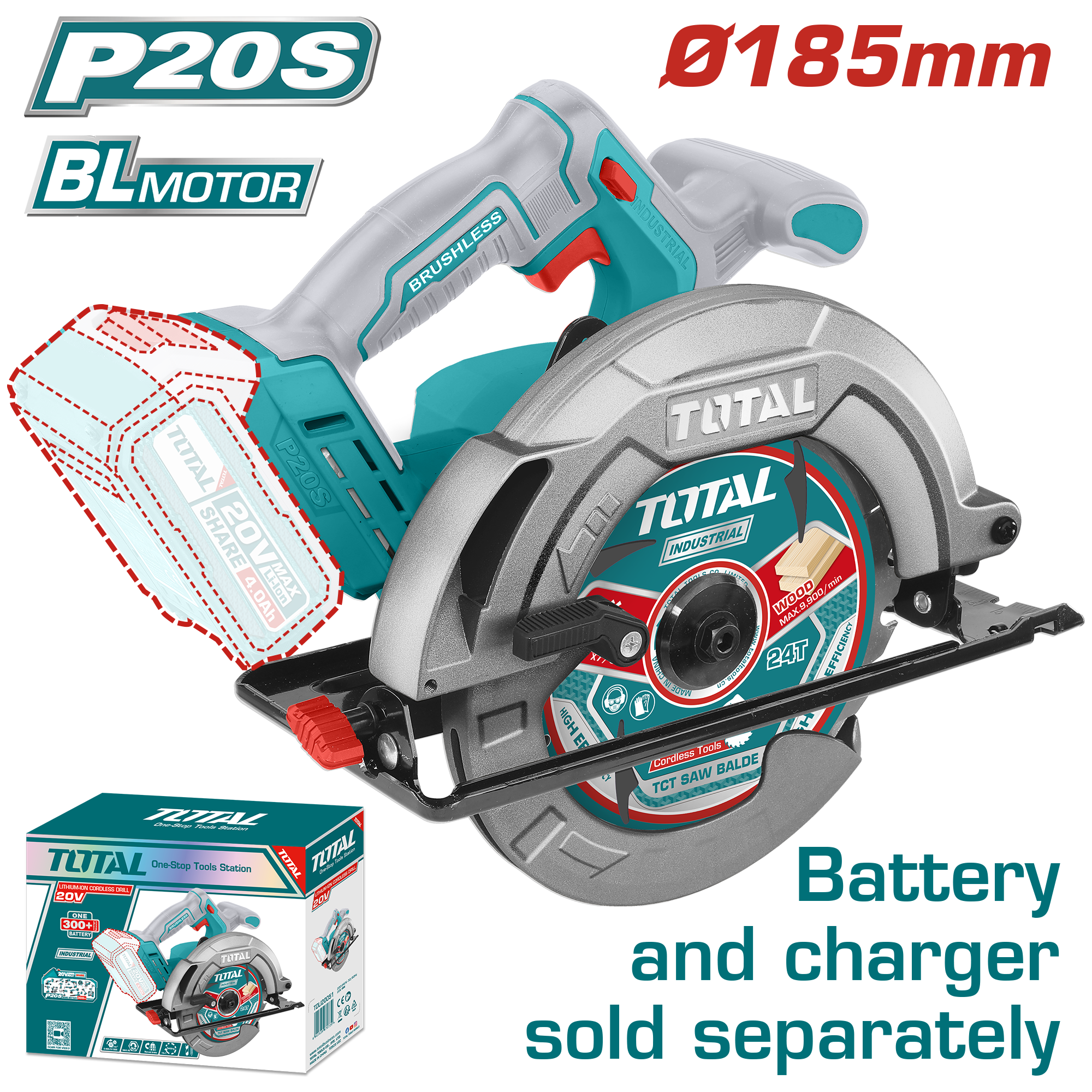 BATTERY CIRCULAR SAW 7-1/4 INCH  20 VOLT