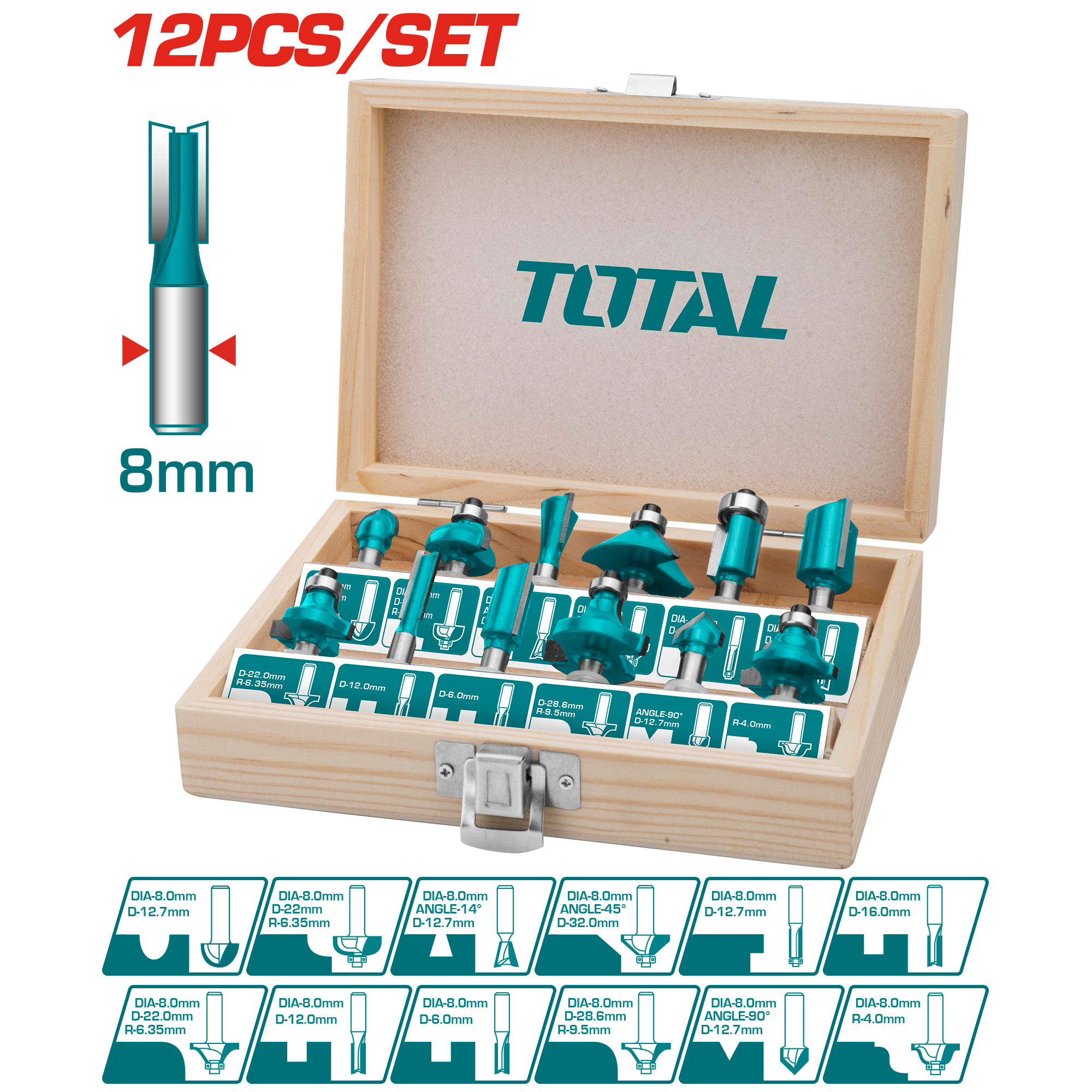 ROUTER BITS SET 8 ML