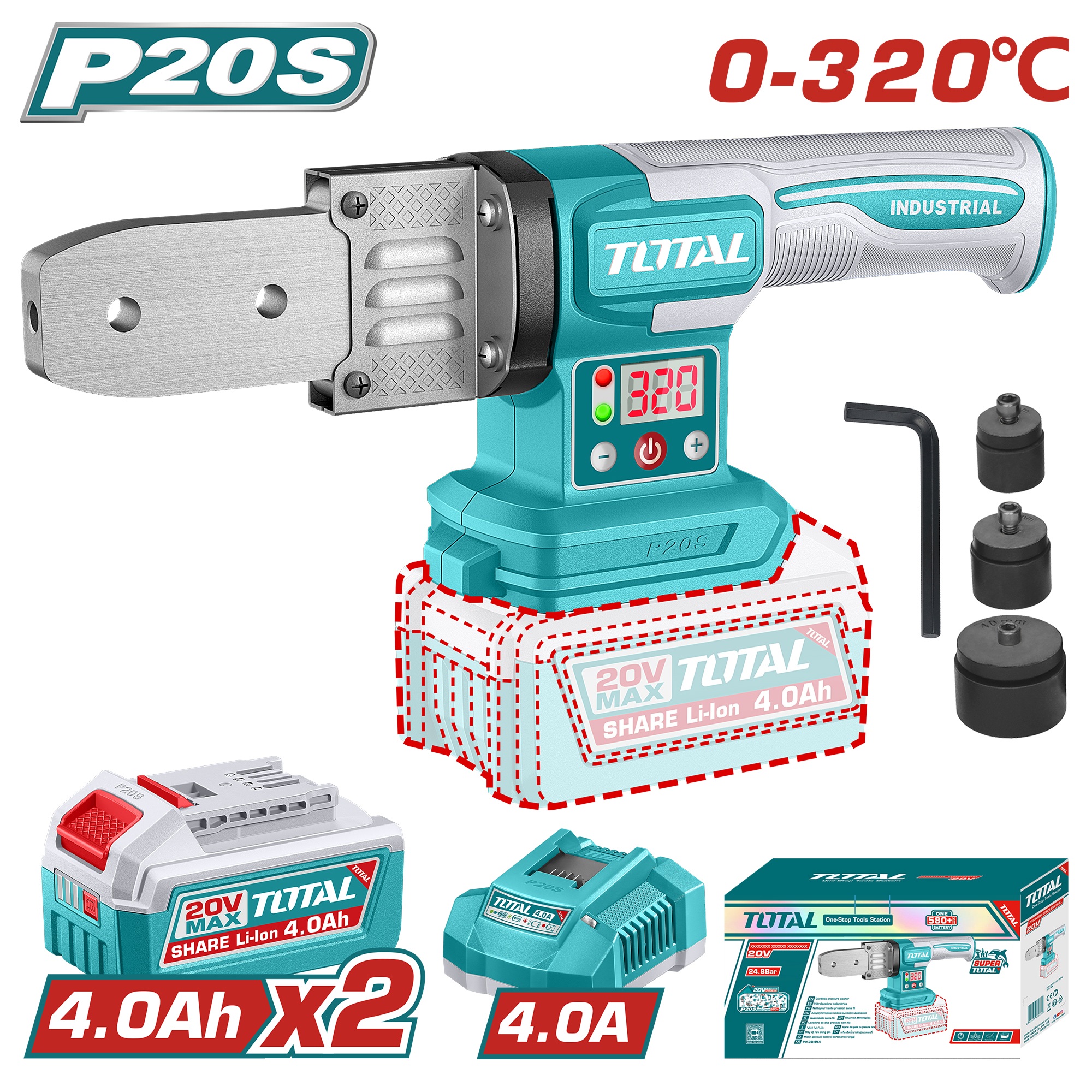 CORDLESS PLASTIC TUBE WELDING MACHINE WITH 2 BATTERY 4 AMP AND CHARGER