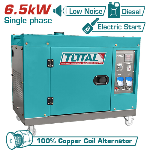 SILENT DIESEL GENERATOR ELECTRIC START 6.5 KW