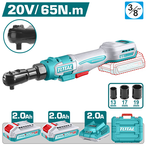CORDLESS DRIVE RATCHET 3/8 INCH WITH 2 BATTERIES AND CHARGER