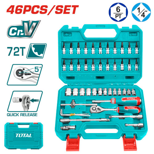 SOCKET SET 1/4 INCH 46 PCS