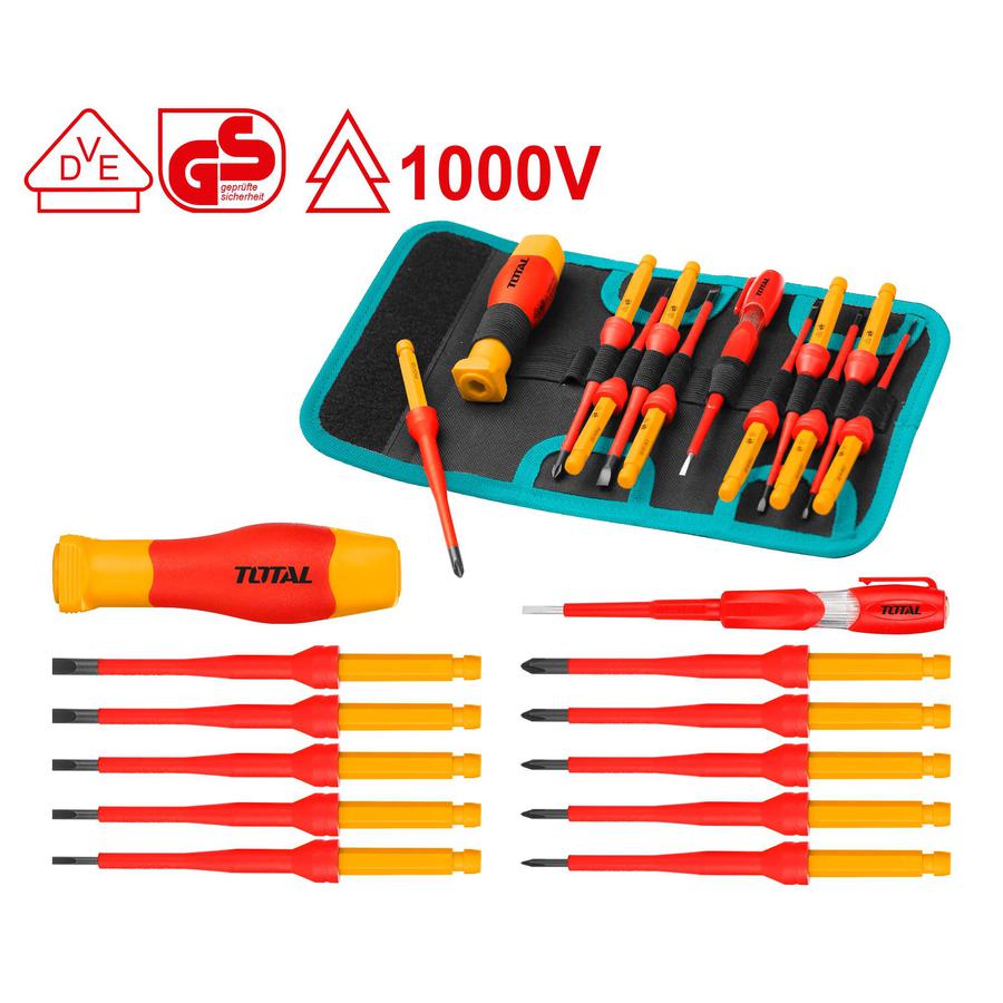 12 Pcs interchangeable insulated screwdriver set