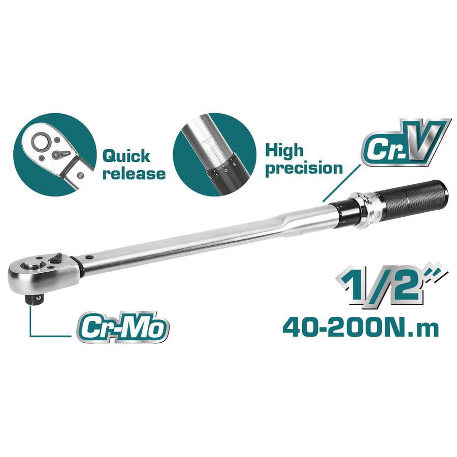 TORQUE WRENCH 1/2 INCH 40-200 NM