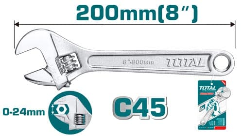 ADJUSTABLE WRENCH 8 INCH
