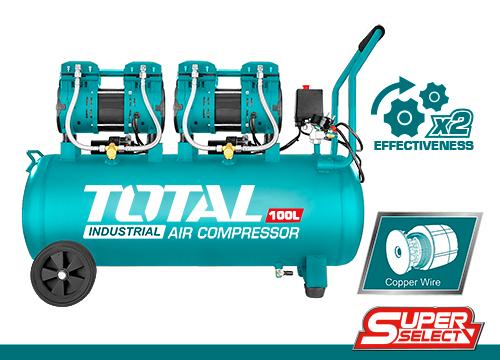 AIR COMPRESSOR SILENT AND OIL FREE 100 LIT 2 HEAD 3.2 HP