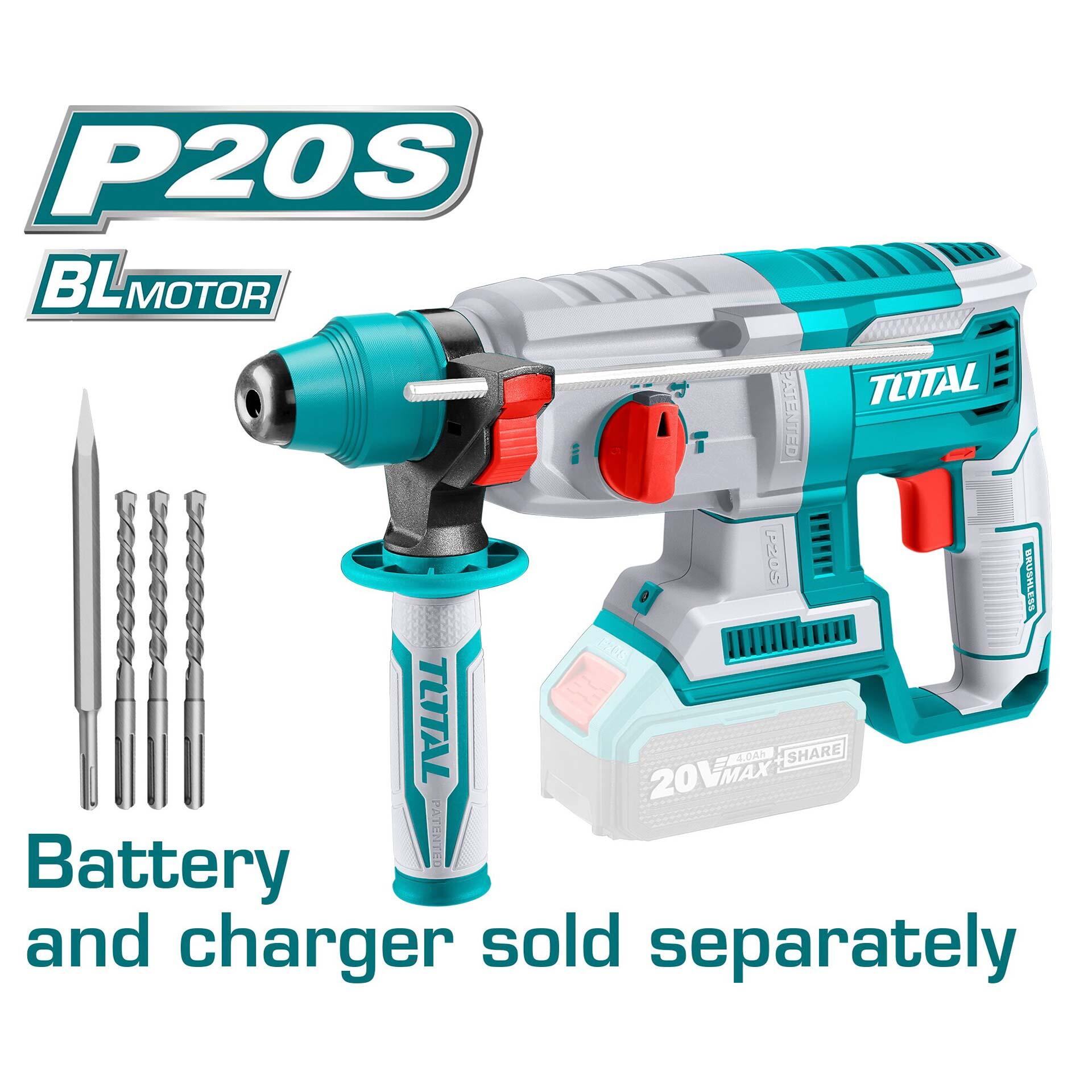 BRUSHLESS BATTERY ROTARY HAMMER 20 VOLT WITHOUT BATTERY AND CHARGER