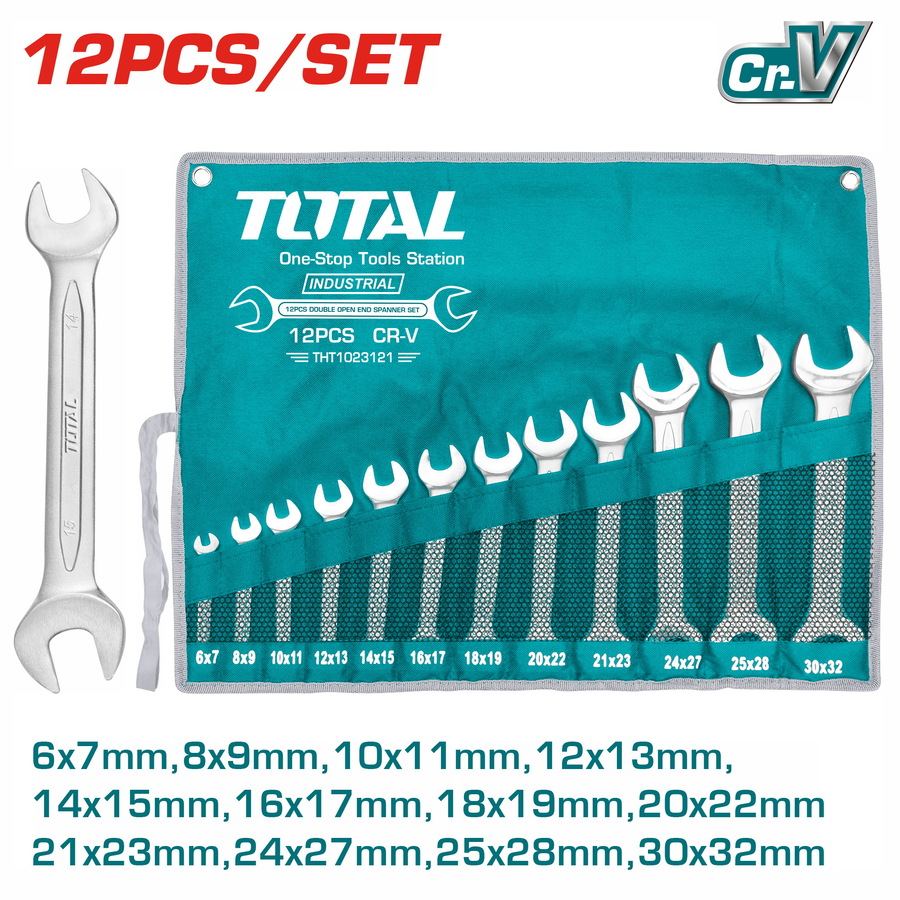 DOUBLE OPEN END SPANNER SET 12 PCS FROM 6-32 ML